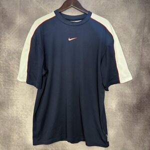 VTG Nike‎ Shirt Mens Extra Large Blue White Swoosh Athletic  Raglan Tee